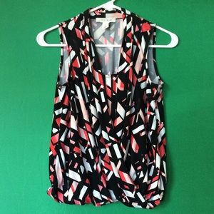 White House Black Market geometric pattern  blouse